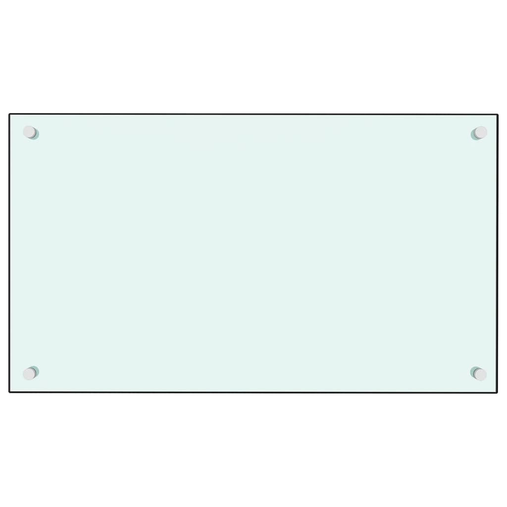 vidaXL Painel anti-salpicos de cozinha 70x40 cm vidro temperado branco
