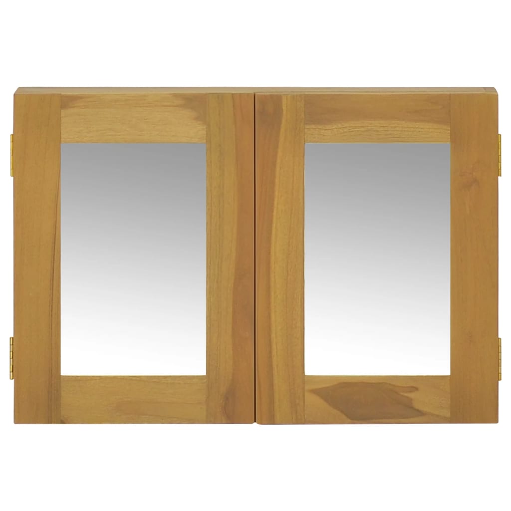 vidaXL Armário com espelho 60x10x40 cm madeira de teca maciça