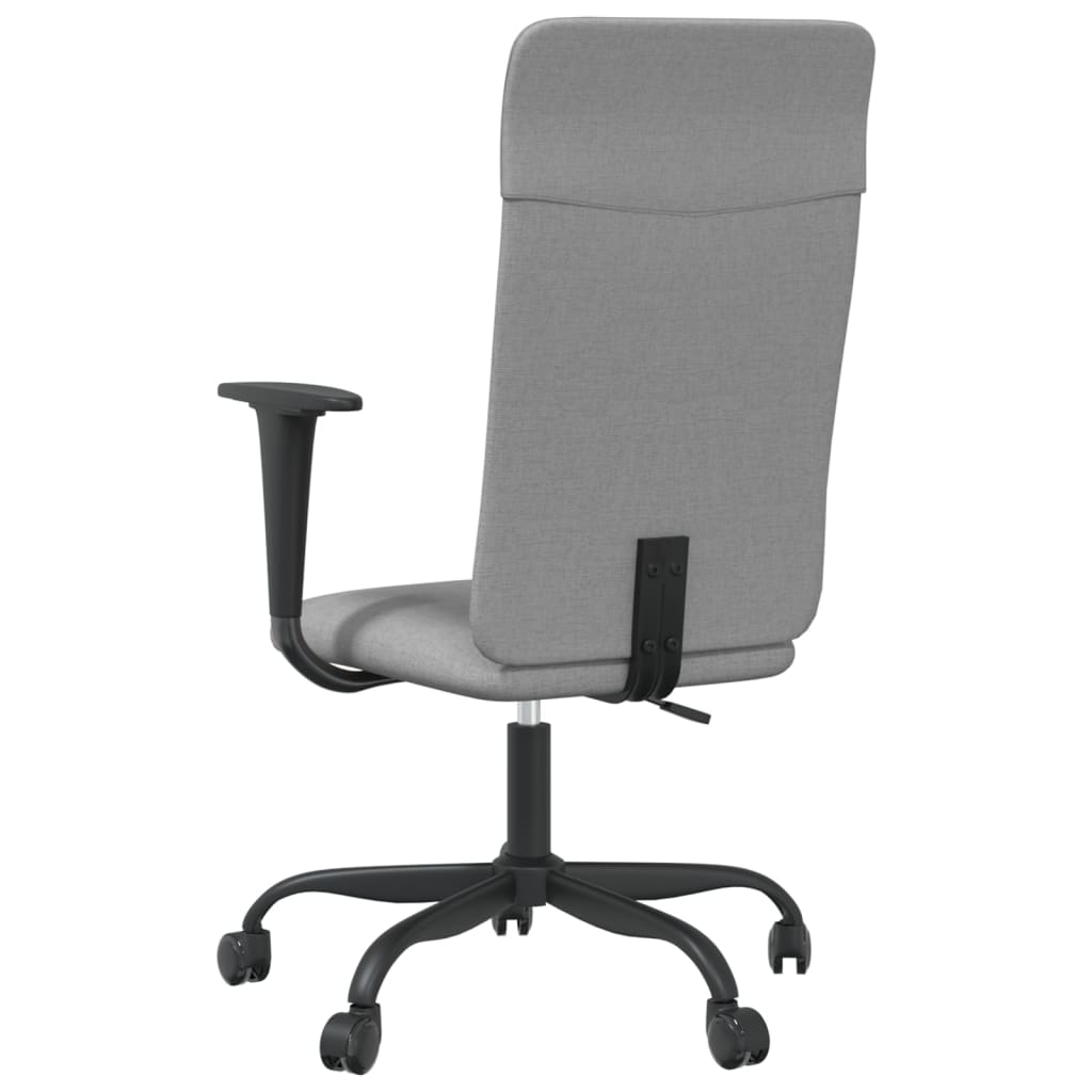 vidaXL Cadeira de escritório altura regulável tecido cinzento-claro