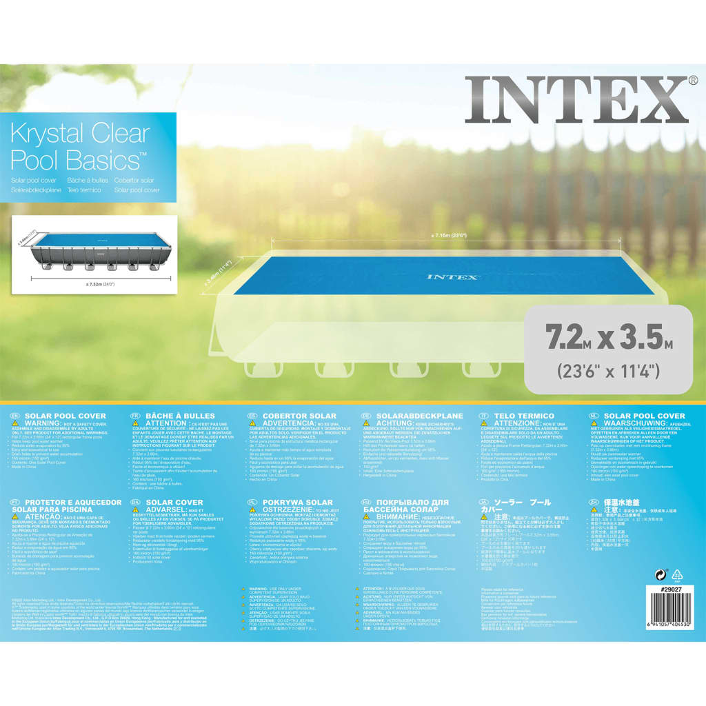 Intex Cobertura para piscina solar retangular 732x366 cm