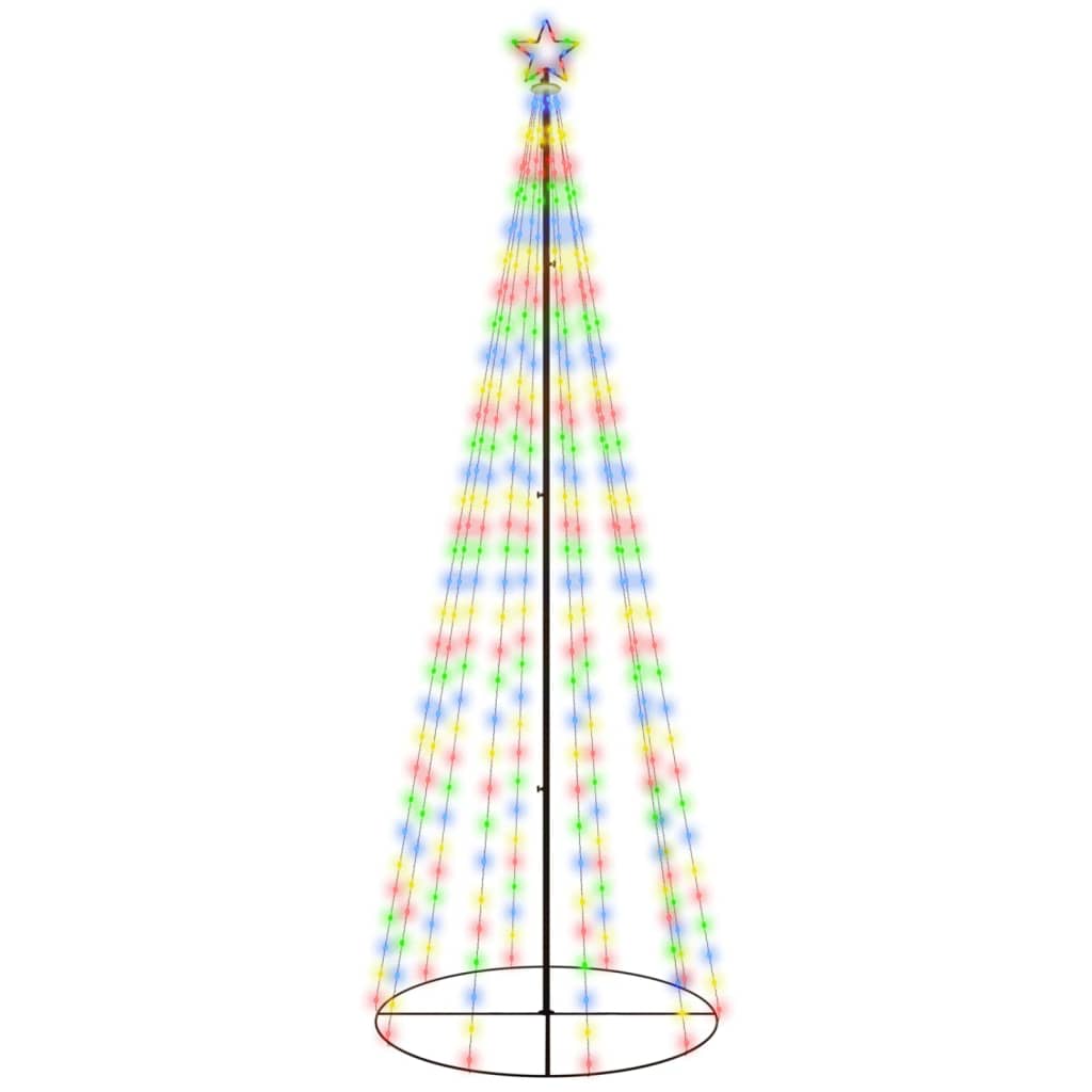 vidaXL Árvore de Natal em cone 310 luzes LED 100x300 cm colorido