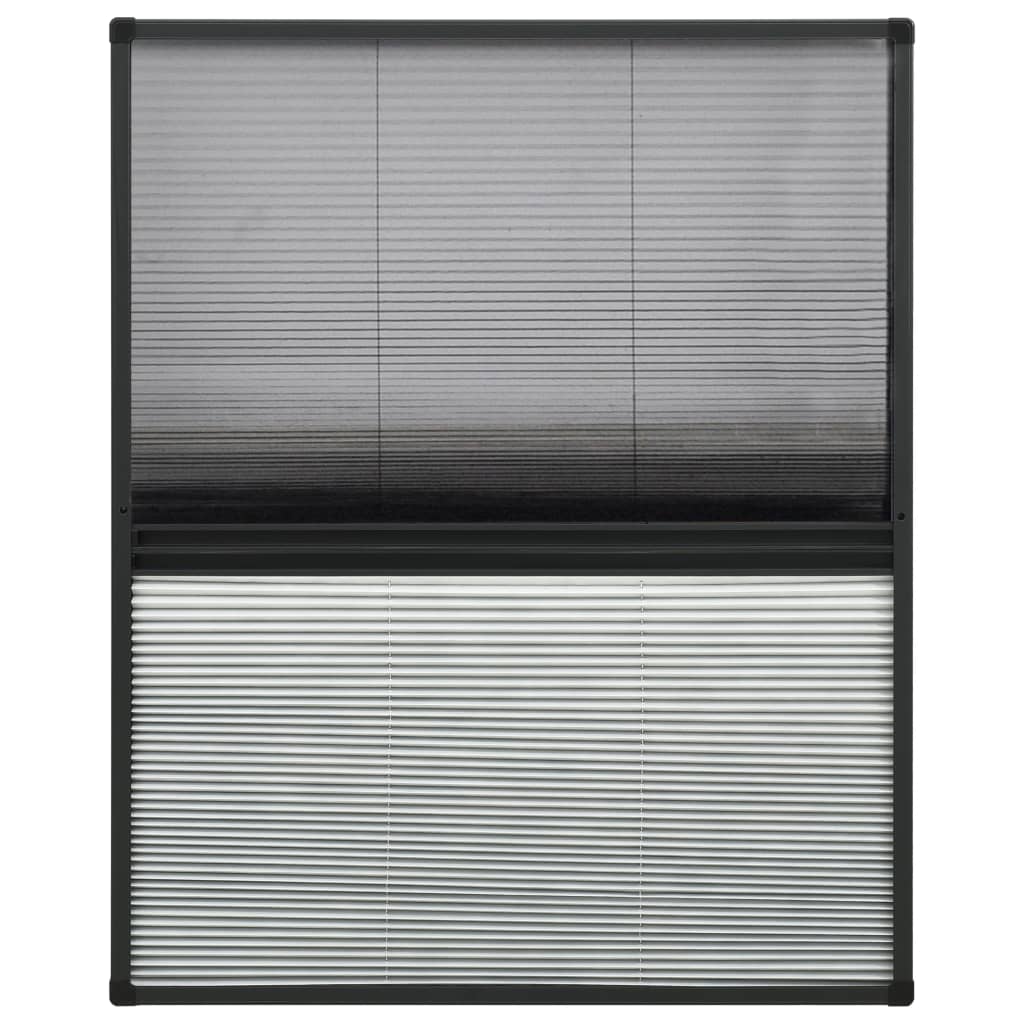 vidaXL Tela anti-insetos plissada janela c/ quebra-luz alum. 80x100cm