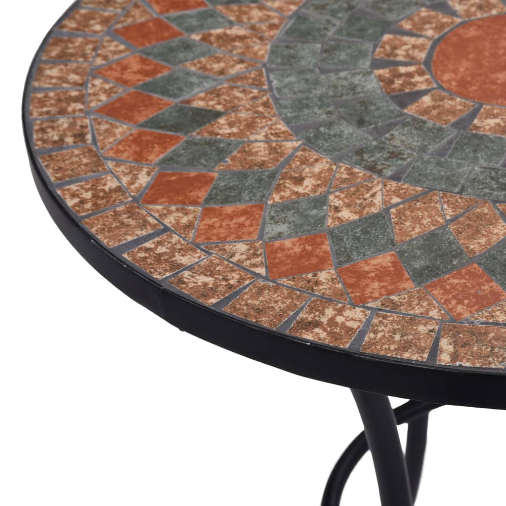 vidaXL Mesa bistrô em mosaico 60 cm cerâmica laranja/cinzento