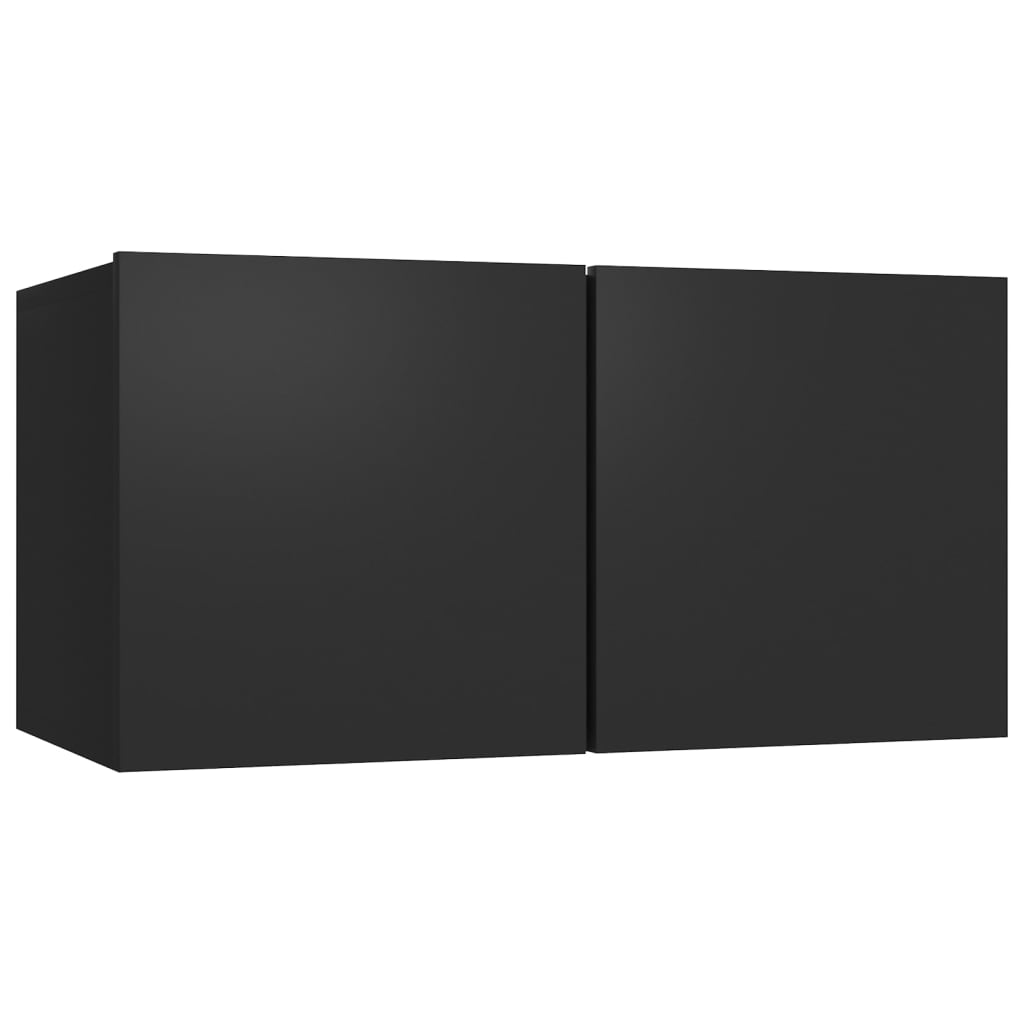 vidaXL 2 pcs conjunto de móveis de TV contraplacado preto