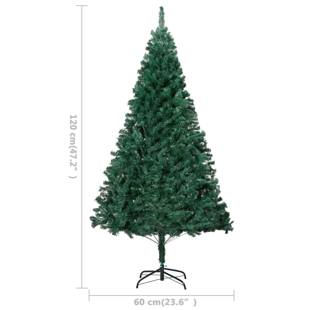 vidaXL Árvore Natal artificial pré-iluminada c/ bolas 120 cm PVC verde