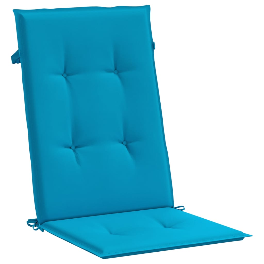 vidaXL Almofadões para cadeiras altas de jardim 6 pcs tecido azul