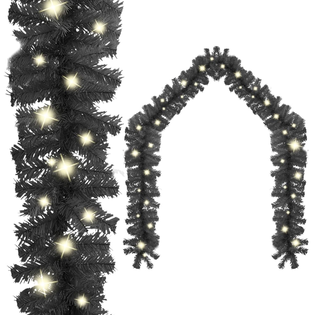 vidaXL Grinalda de Natal com luzes LED 20 m preto