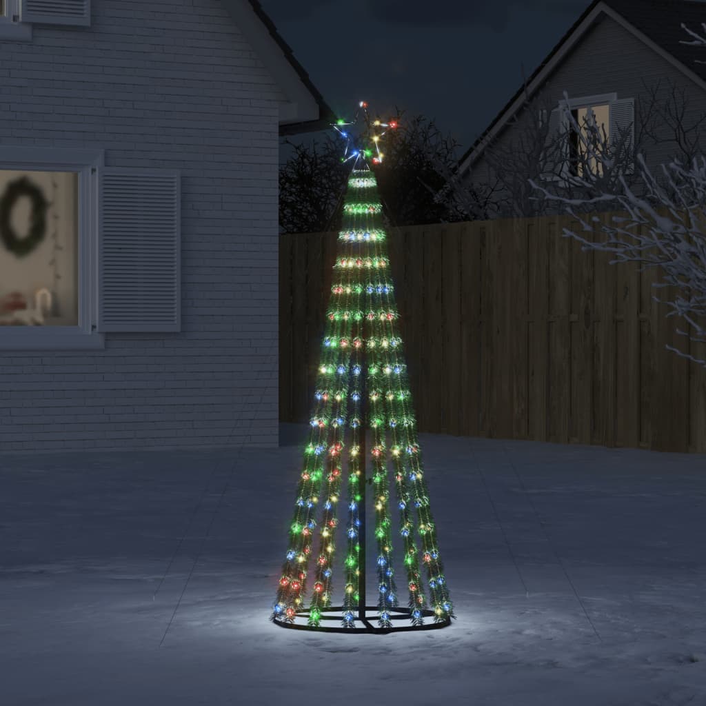 vidaXL Árvore de Natal luminosa em cone 275 luzes LED 180 cm colorido