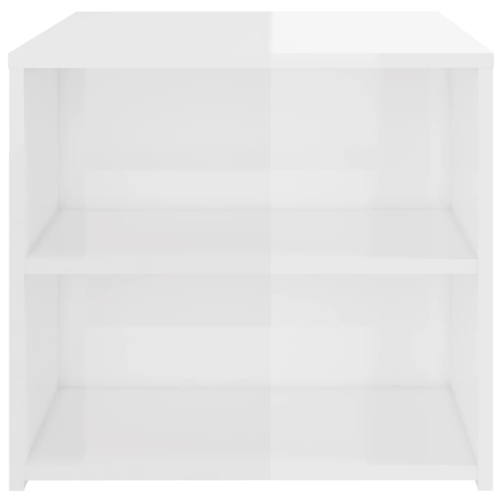 vidaXL Mesa de apoio 50x50x45 cm contraplacado branco brilhante