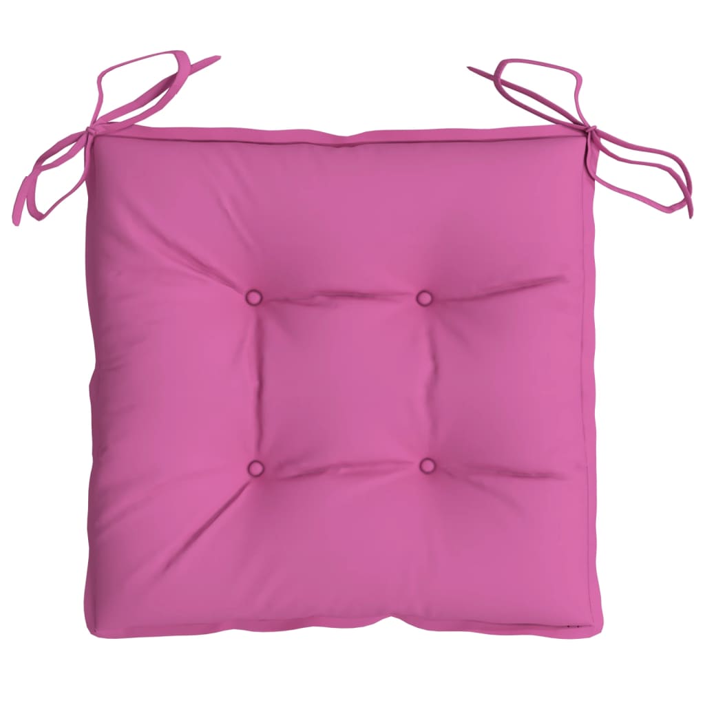 vidaXL Almofadões de cadeira 2 pcs 50x50x7 cm tecido oxford rosa