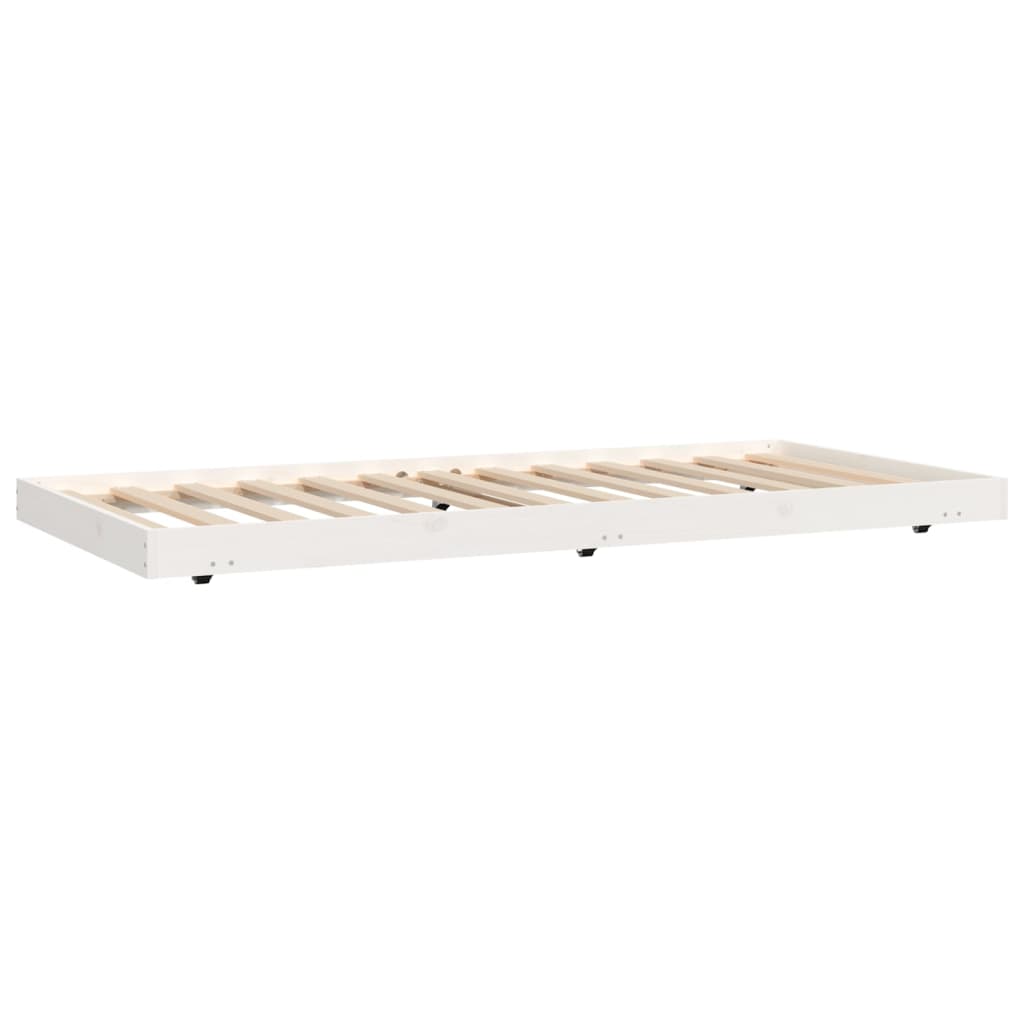 vidaXL Estrutura de cama 75x190 cm madeira de pinho maciça branco