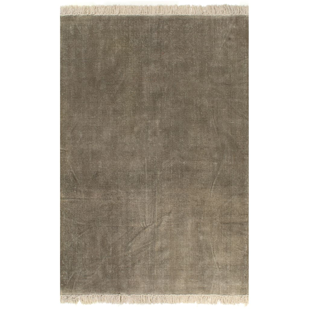 vidaXL Tapete Kilim em algodão 160x230 cm cinzento-acastanhado