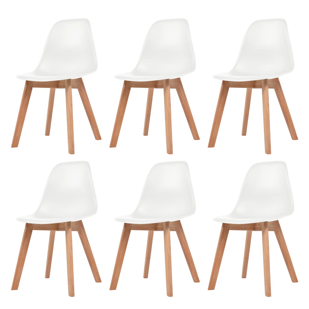 vidaXL Cadeiras de jantar 6 pcs plástico branco
