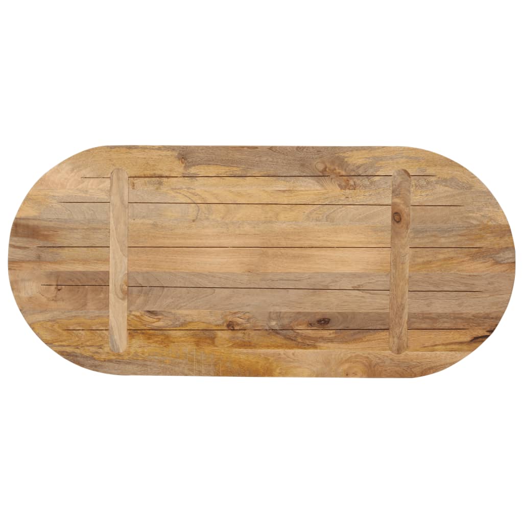vidaXL Tampo de mesa oval 80x40x3,8 cm madeira de mangueira maciça