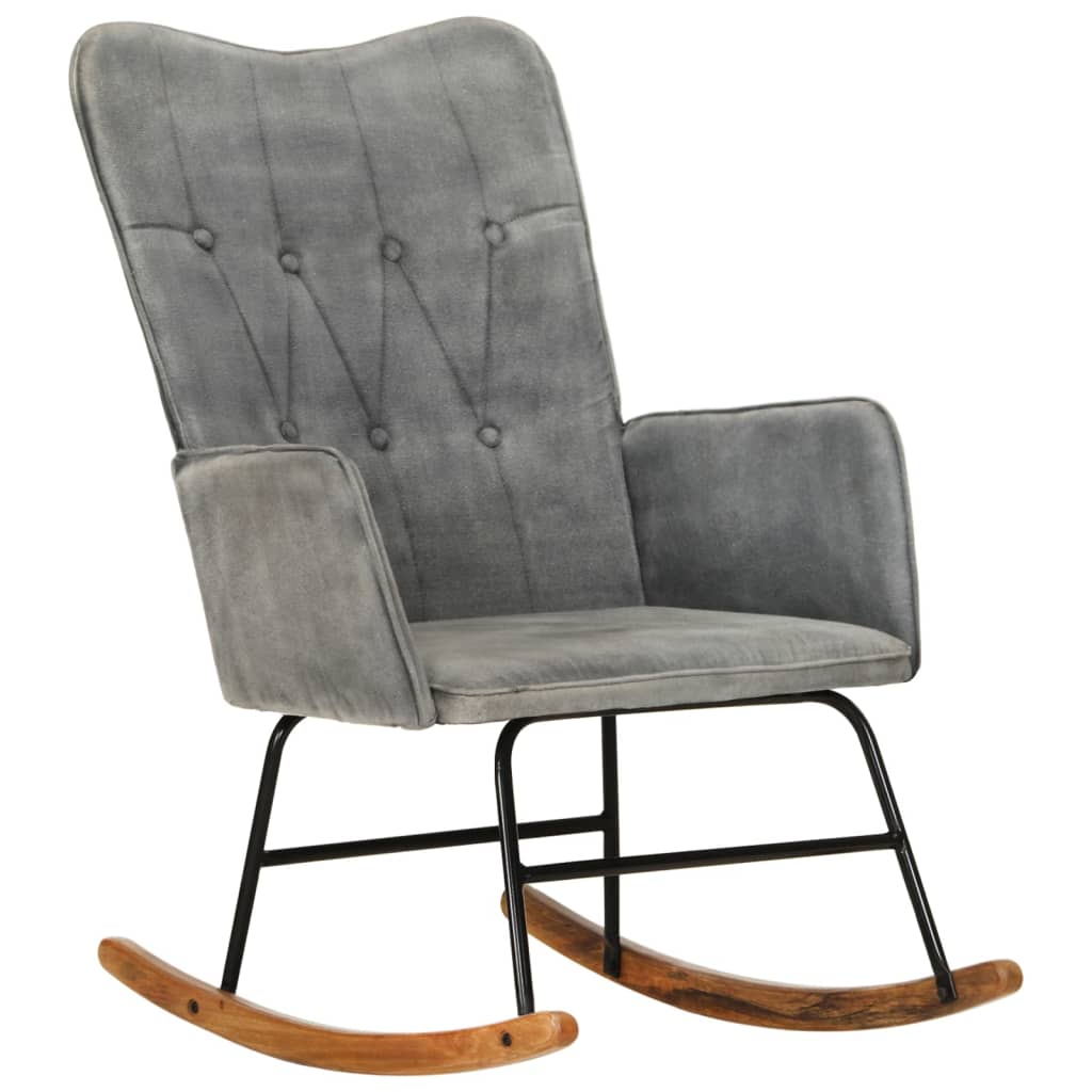 vidaXL Cadeira de baloiço lona vintage cinzento
