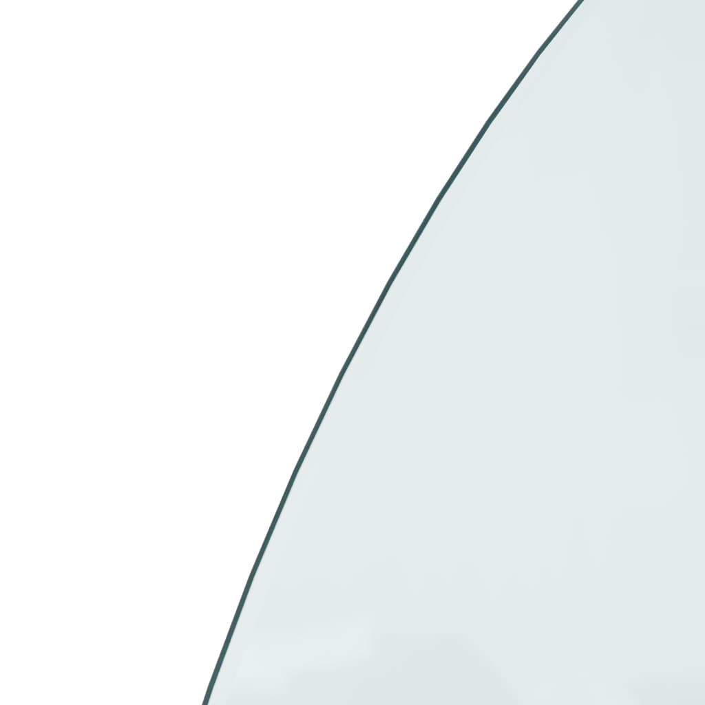 vidaXL Placa de vidro semicircular para lareira 1000x600 mm