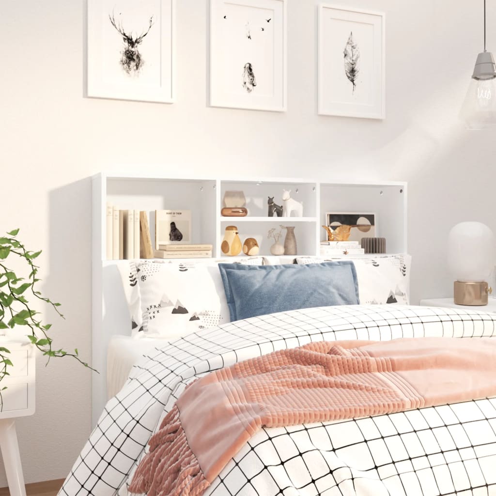 vidaXL Cabeceira de cama com armário 120x19x103,5 cm branco