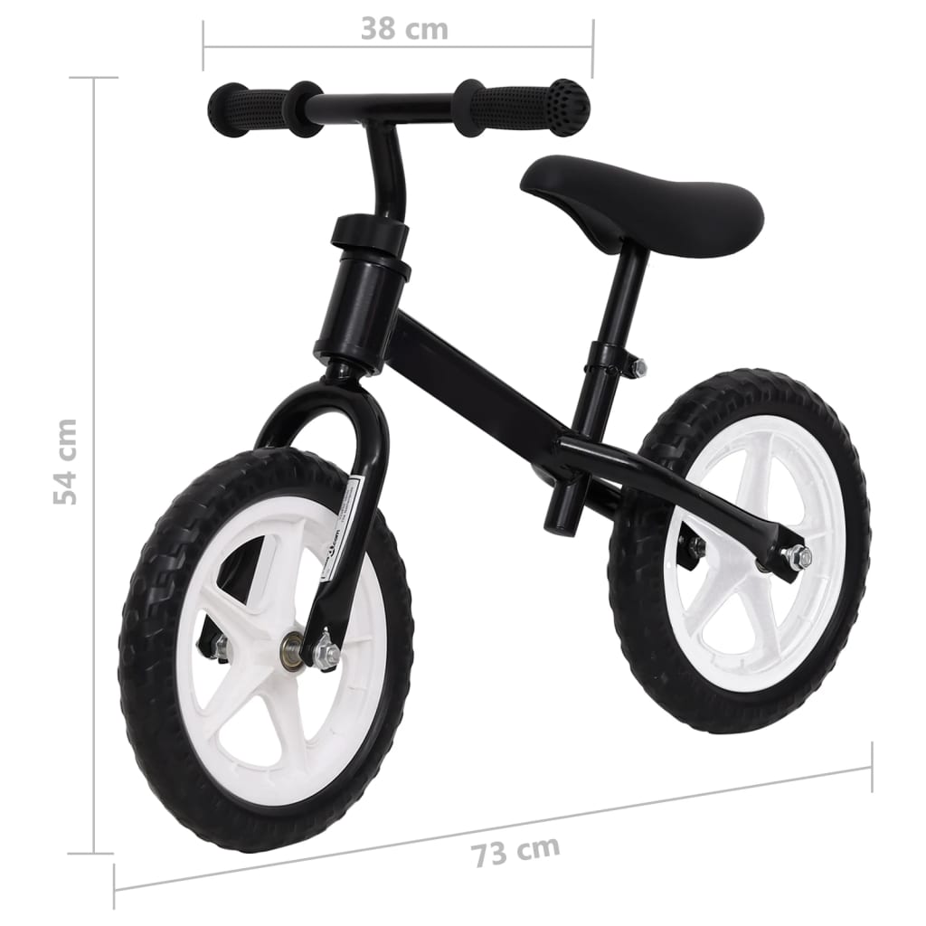 vidaXL Bicicleta de equilíbrio com rodas de 9,5" preto