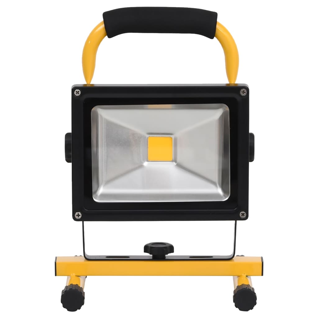vidaXL Holofote LED recarregável c/ pega 30 W branco quente