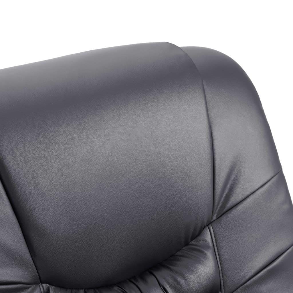vidaXL Cadeira reclinável couro artificial cinzento