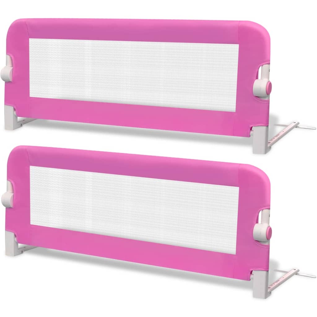 vidaXL Barra de segurança para cama de criança 2 pcs 102x42 cm rosa