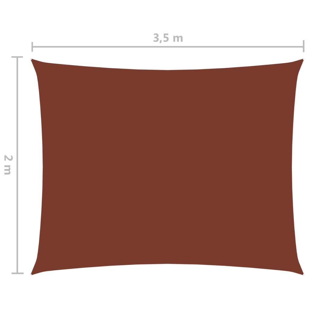vidaXL Para-sol estilo vela tecido oxford retangular 2x3,5 m terracota