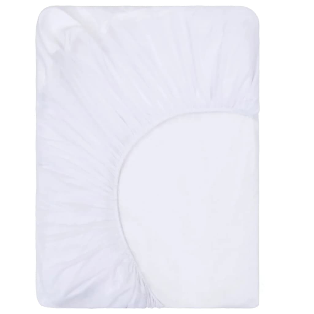 vidaXL Lençol ajustável impermeável 2 pcs 100x200 cm algodão branco