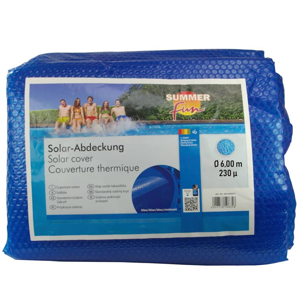 Summer Fun Cobertura solar de piscina redonda 600 cm PE azul