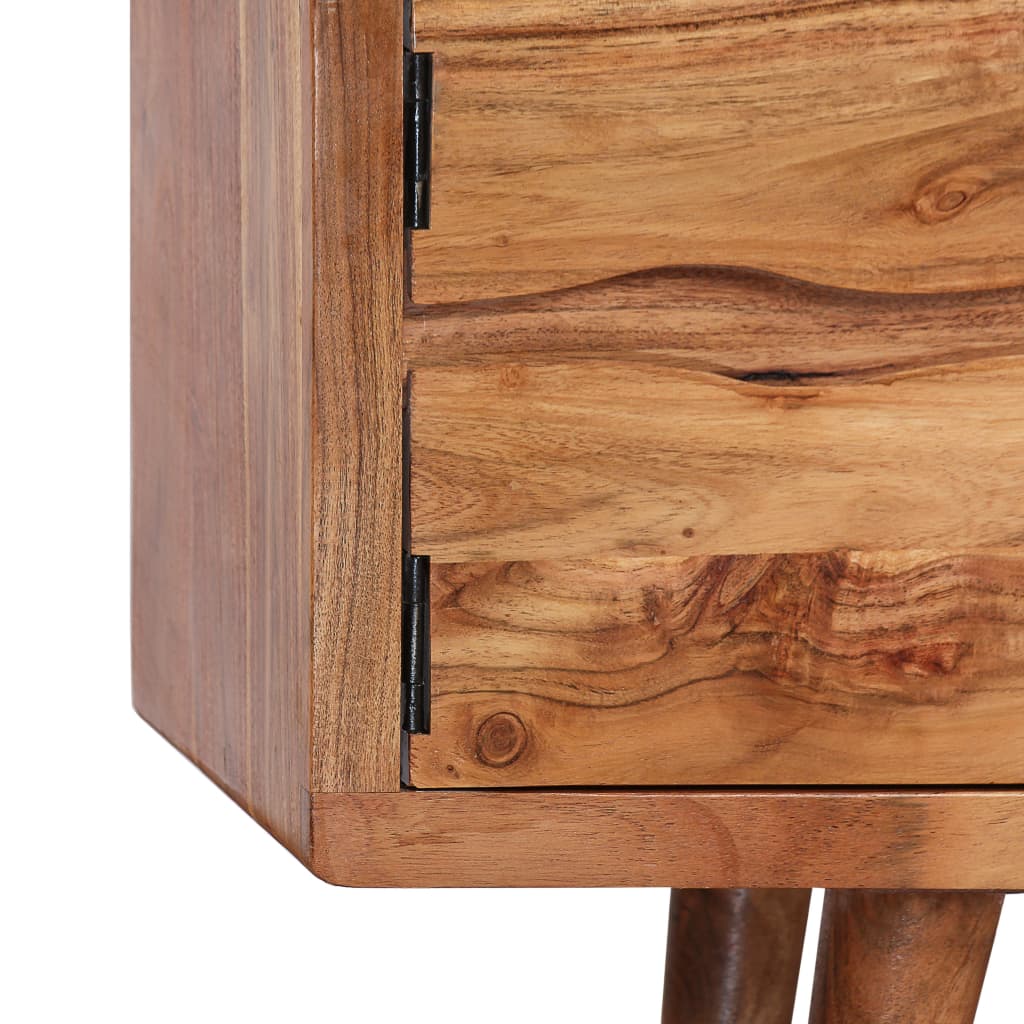 vidaXL Móvel de TV madeira maciça c/ portas esculpidas 117x30x40 cm