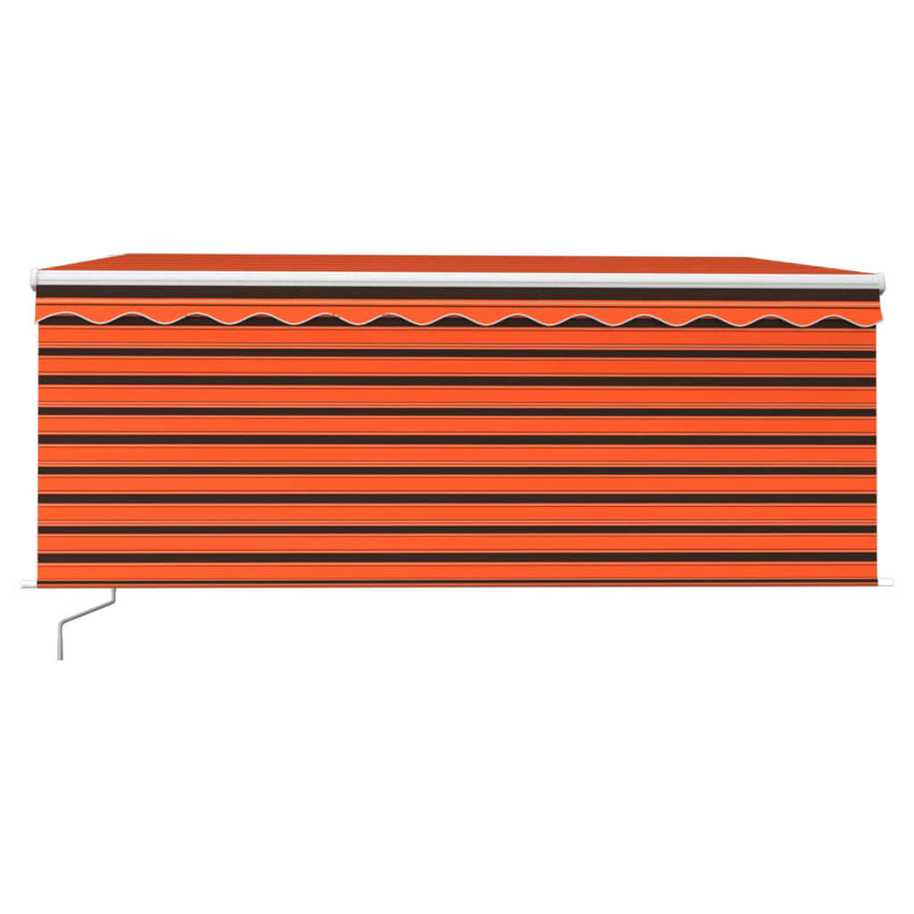 vidaXL Toldo retrátil manual com estore/LED 3x2,5 m laranja e castanho