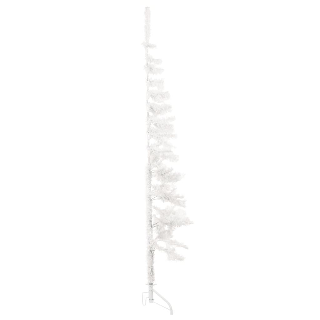 vidaXL Meia árvore de Natal fina com suporte 180 cm branco