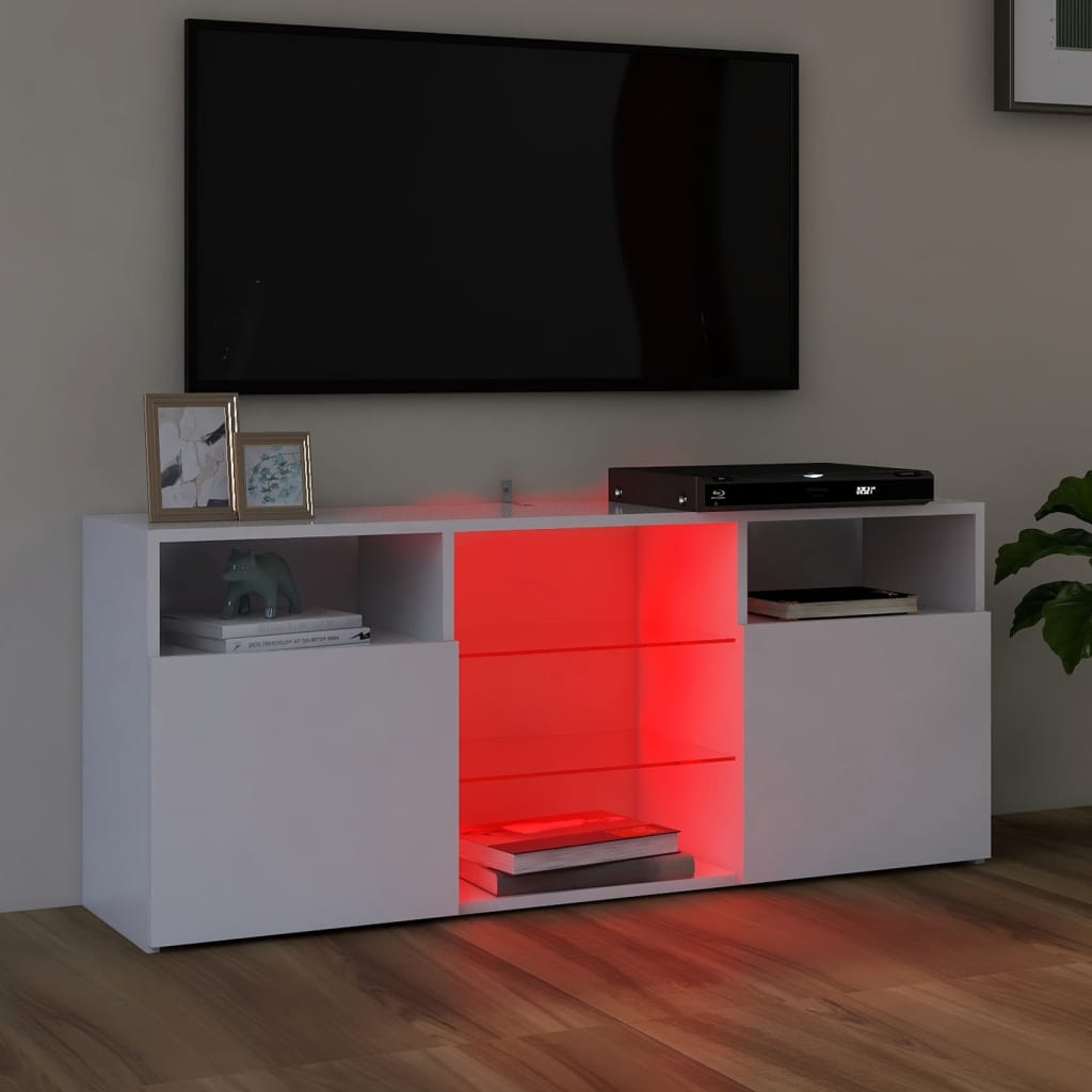 vidaXL Móvel de TV com luzes LED 120x30x50 cm branco