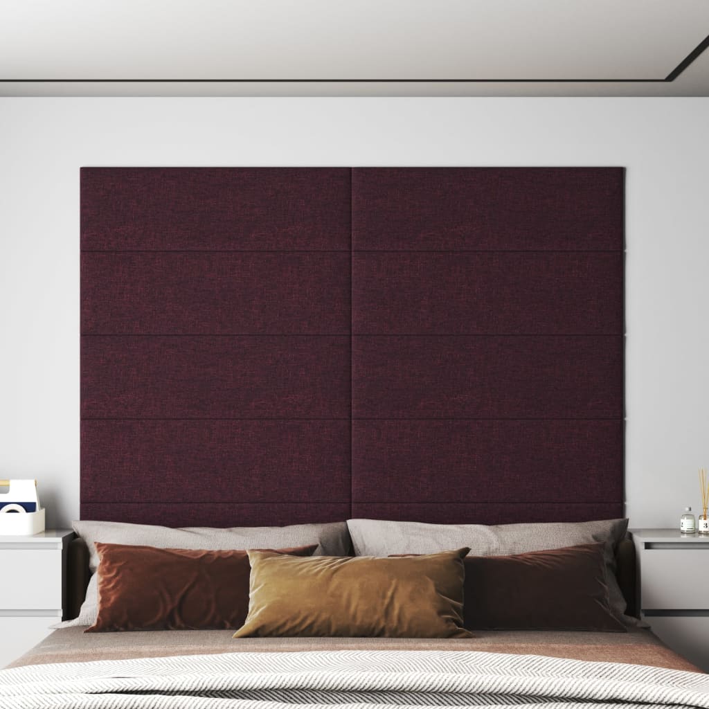 vidaXL Painel de parede 12 pcs 90x30 cm tecido 3,24 m² roxo