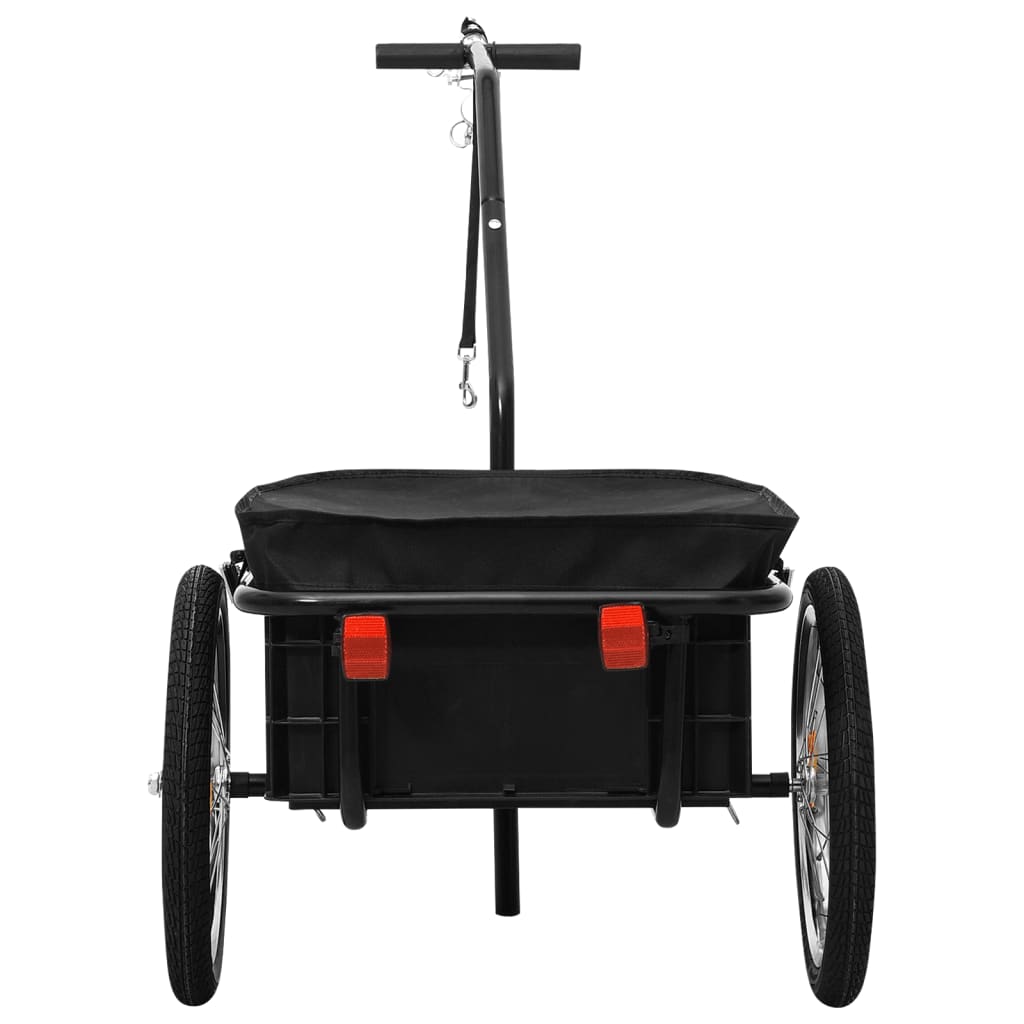 vidaXL Reboque p/ bicicleta/carroça de mão 155x60x83cm aço preto
