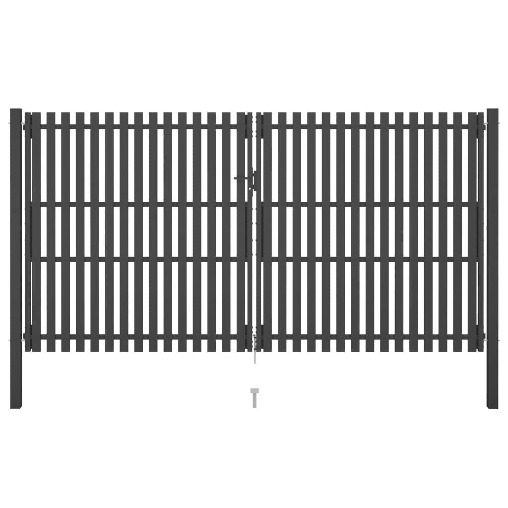 vidaXL Portão de cerca para jardim 4x2,5 m aço antracite