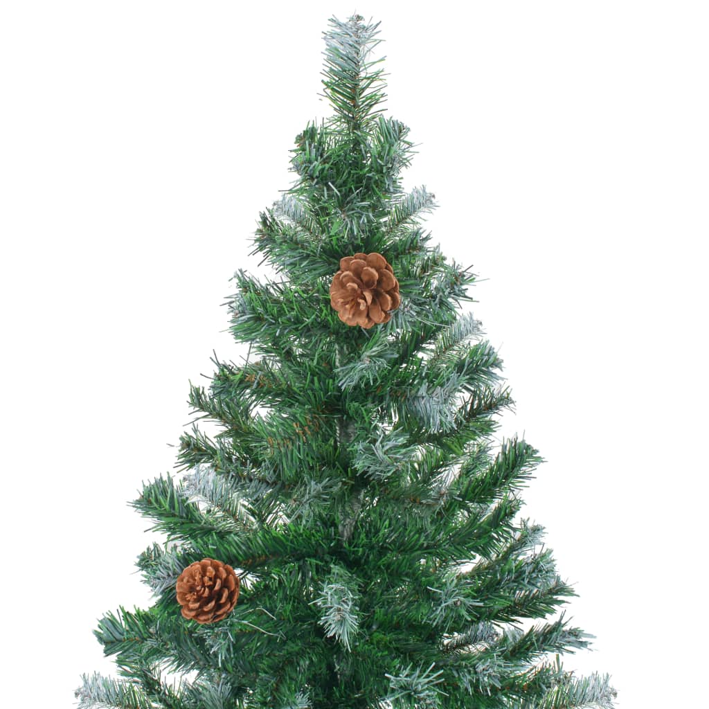 vidaXL Árvore de Natal geada com pinhas 150 cm