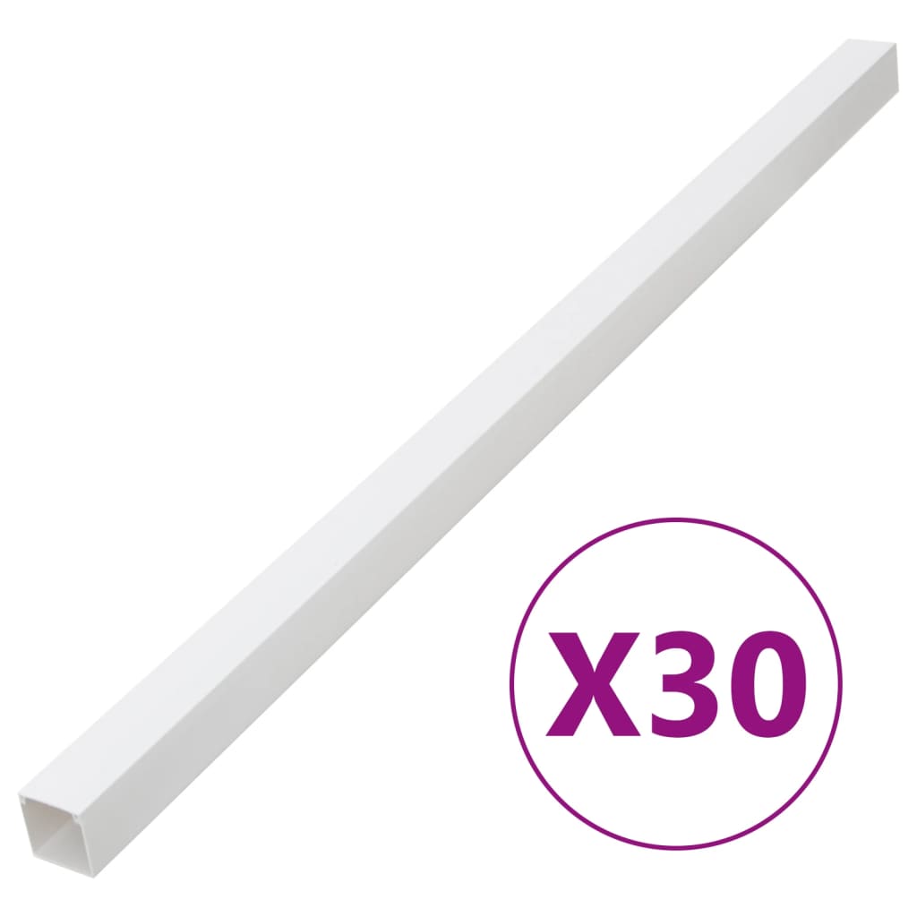 vidaXL Calhas para cabos 60x40 mm 30 m PVC