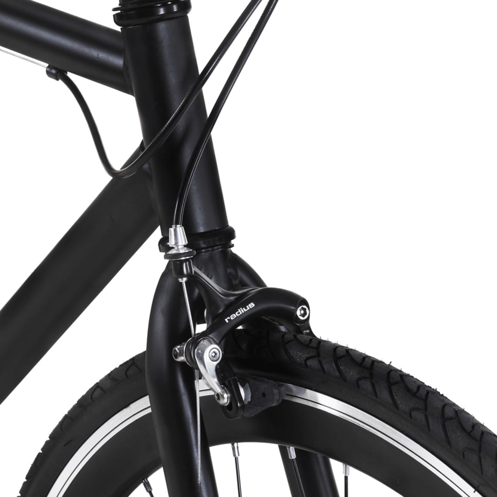 vidaXL Bicicleta de mudanças fixas 700c 59 cm preto