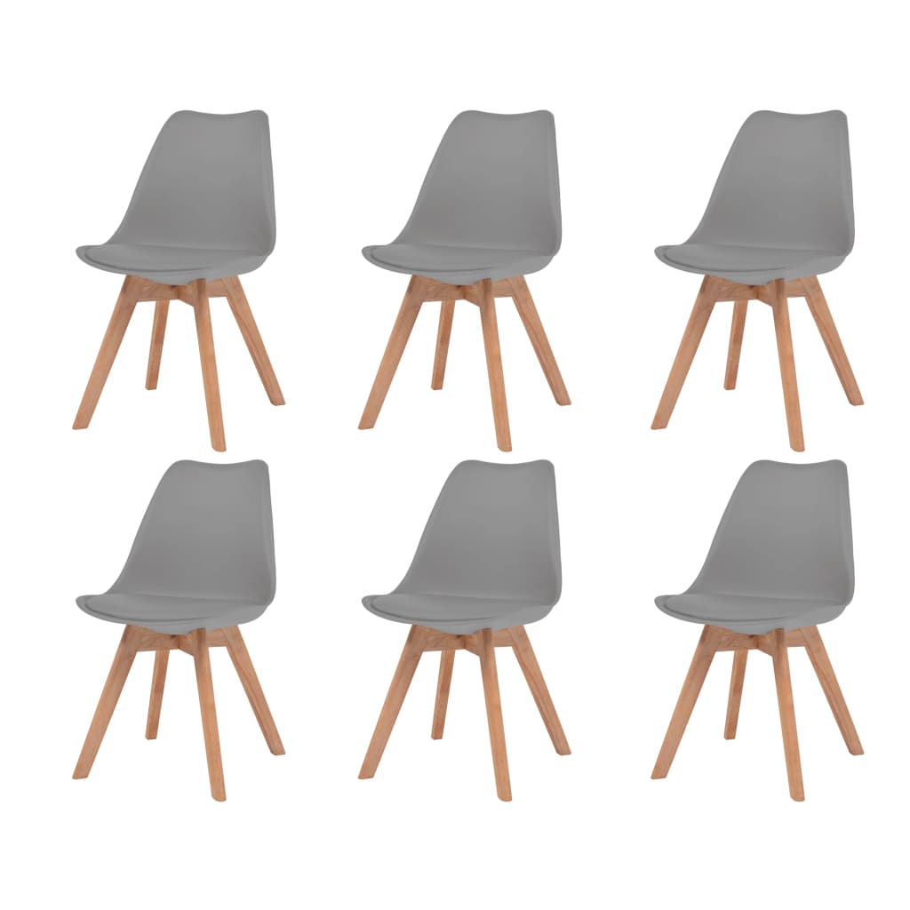 vidaXL Cadeiras de jantar 6 pcs plástico cinzento