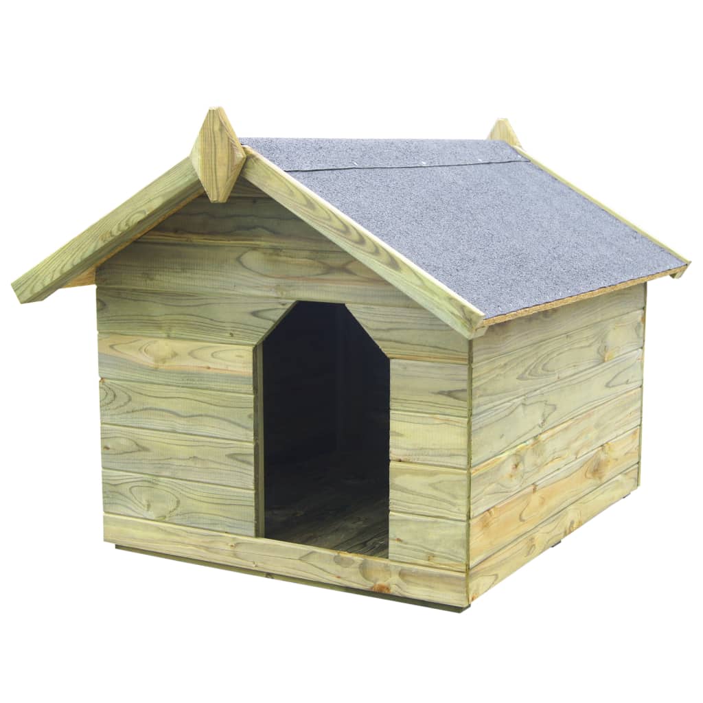 vidaXL Casota para cão com telhado de abrir pinho impregnado