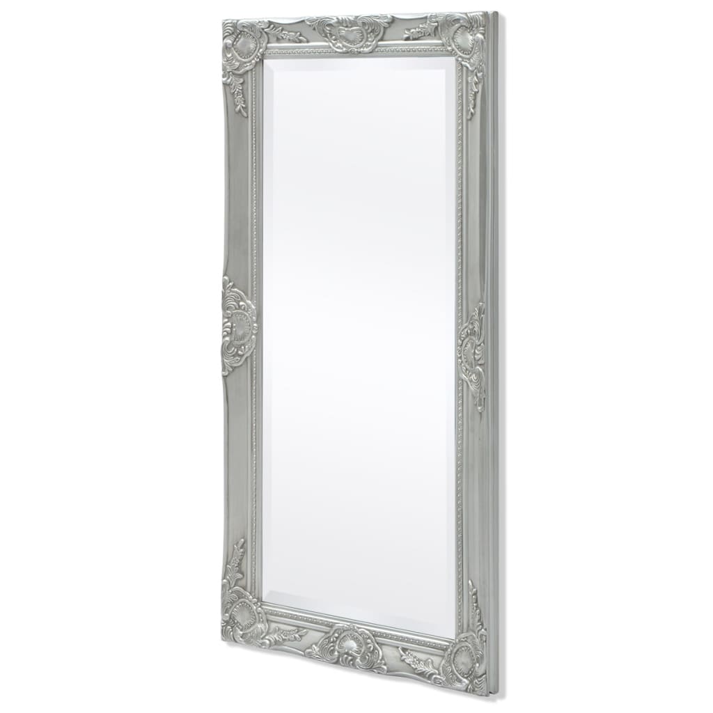 vidaXL Espelho de parede, estilo barroco, 100x50 cm, prateado