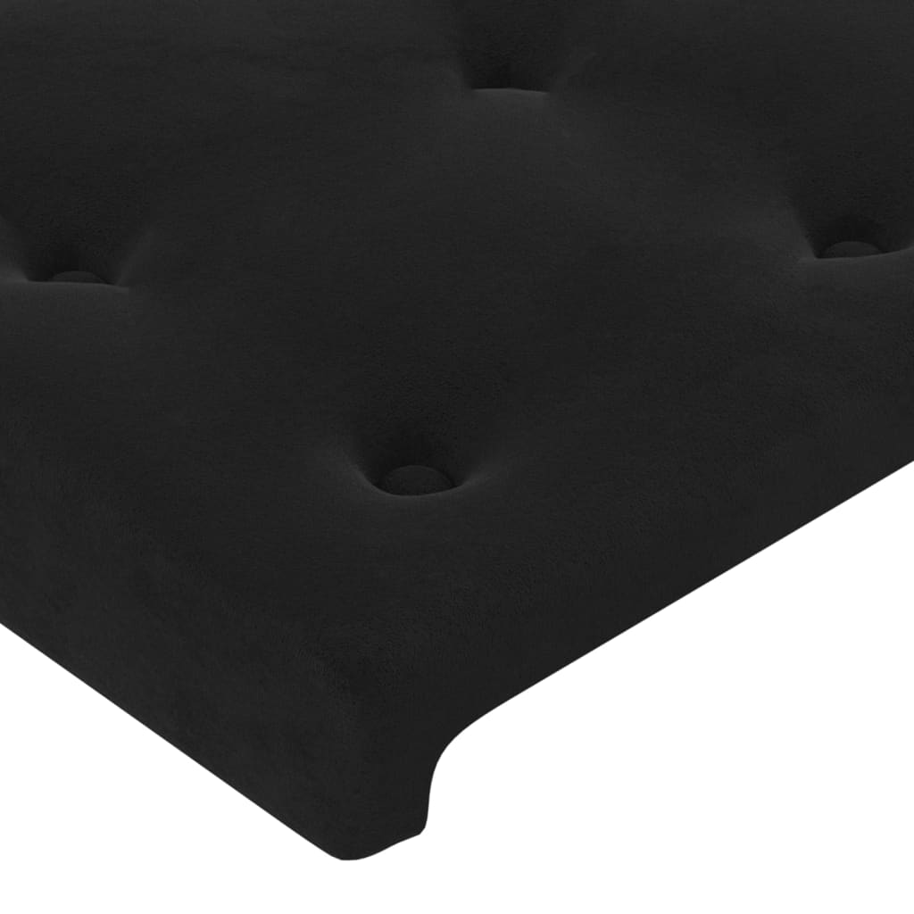 vidaXL Cabeceira de cama c/ abas veludo 203x23x118/128 cm preto