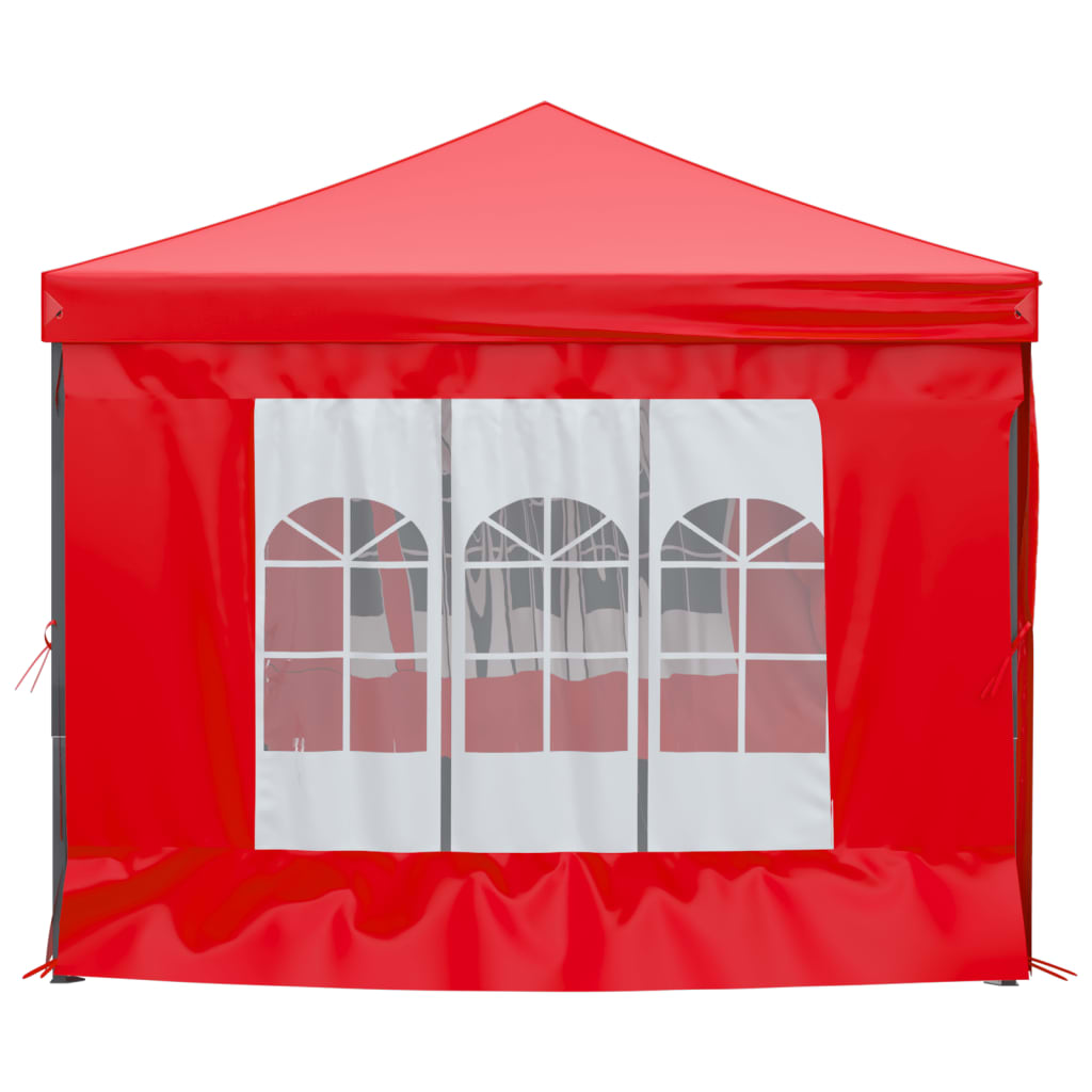vidaXL Tenda para festas dobrável com paredes laterais 3x6 m vermelho