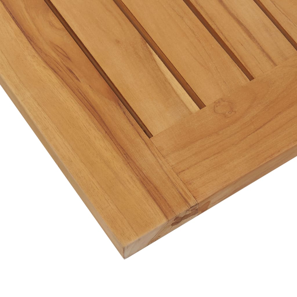 vidaXL Espreguiçadeira madeira de teca maciça e aço inoxidável