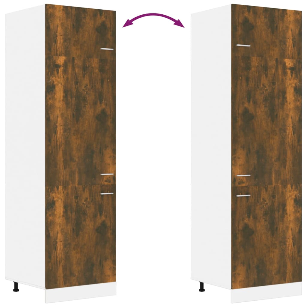vidaXL Armário frigorífico 60x57x207 cm madeira proc. carvalho fumado