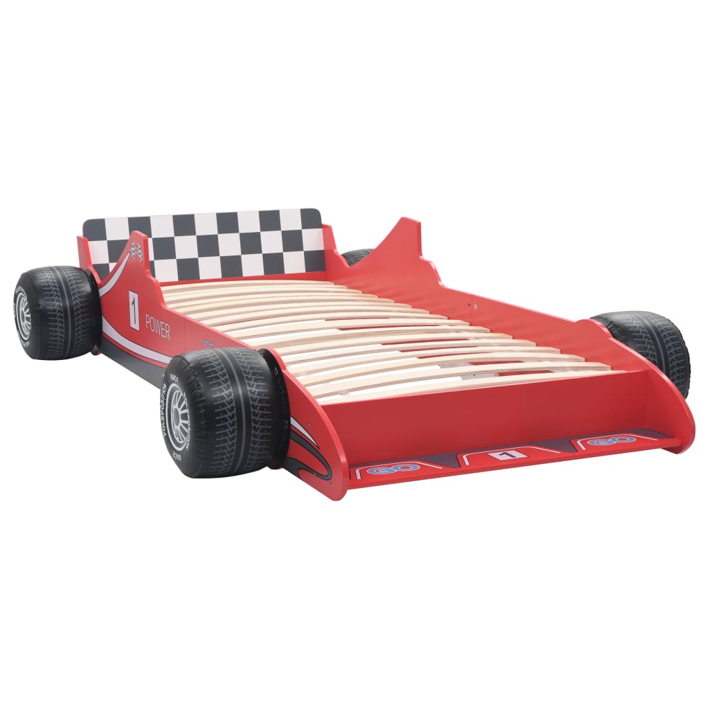 vidaXL Cama carro de corrida para crianças 90x200 cm vermelho
