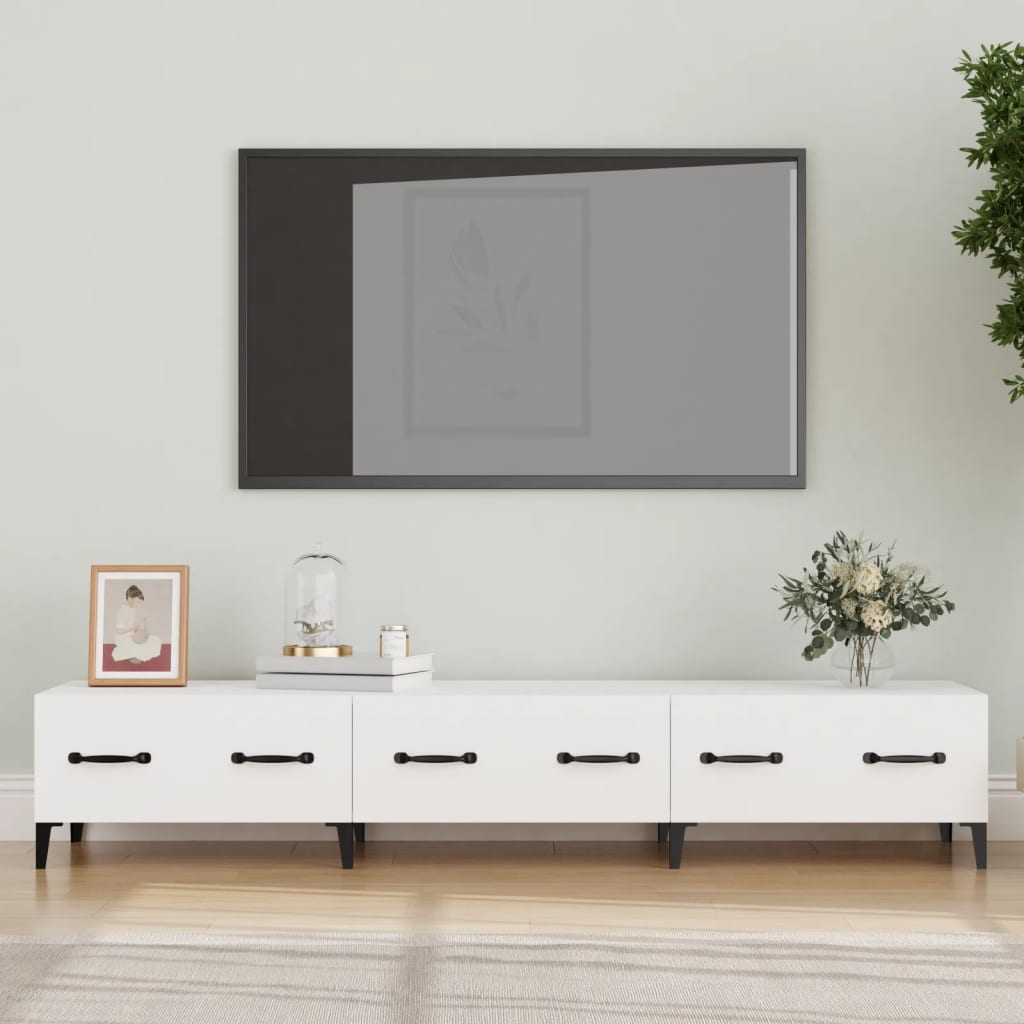 vidaXL Móvel para TV 150x34,5x30 cm madeira processada branco