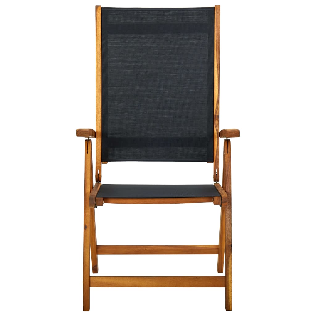 vidaXL Cadeiras de jardim dobráveis 6 pcs acácia maciça e textilene