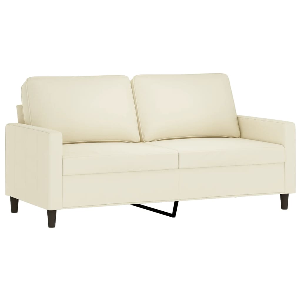 vidaXL 2 pcs conjunto de sofás com almofadões veludo cor creme