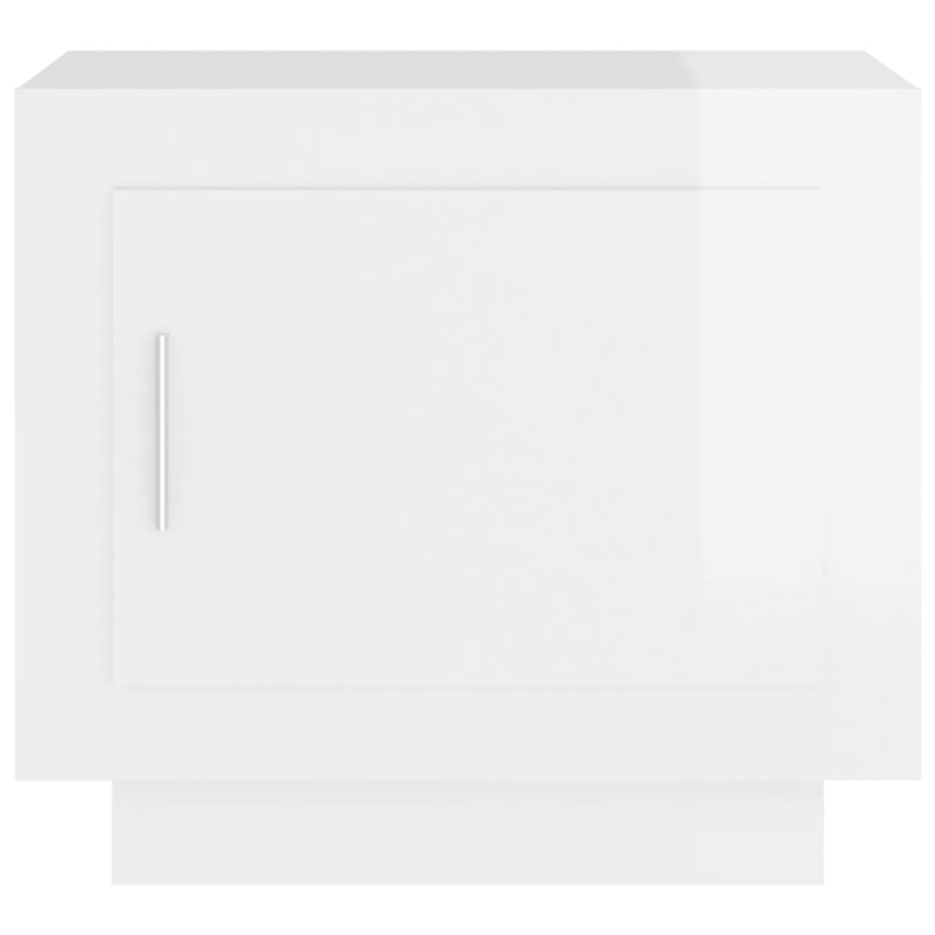 vidaXL Mesa de centro 51x50x45 cm madeira processada branco brilhante